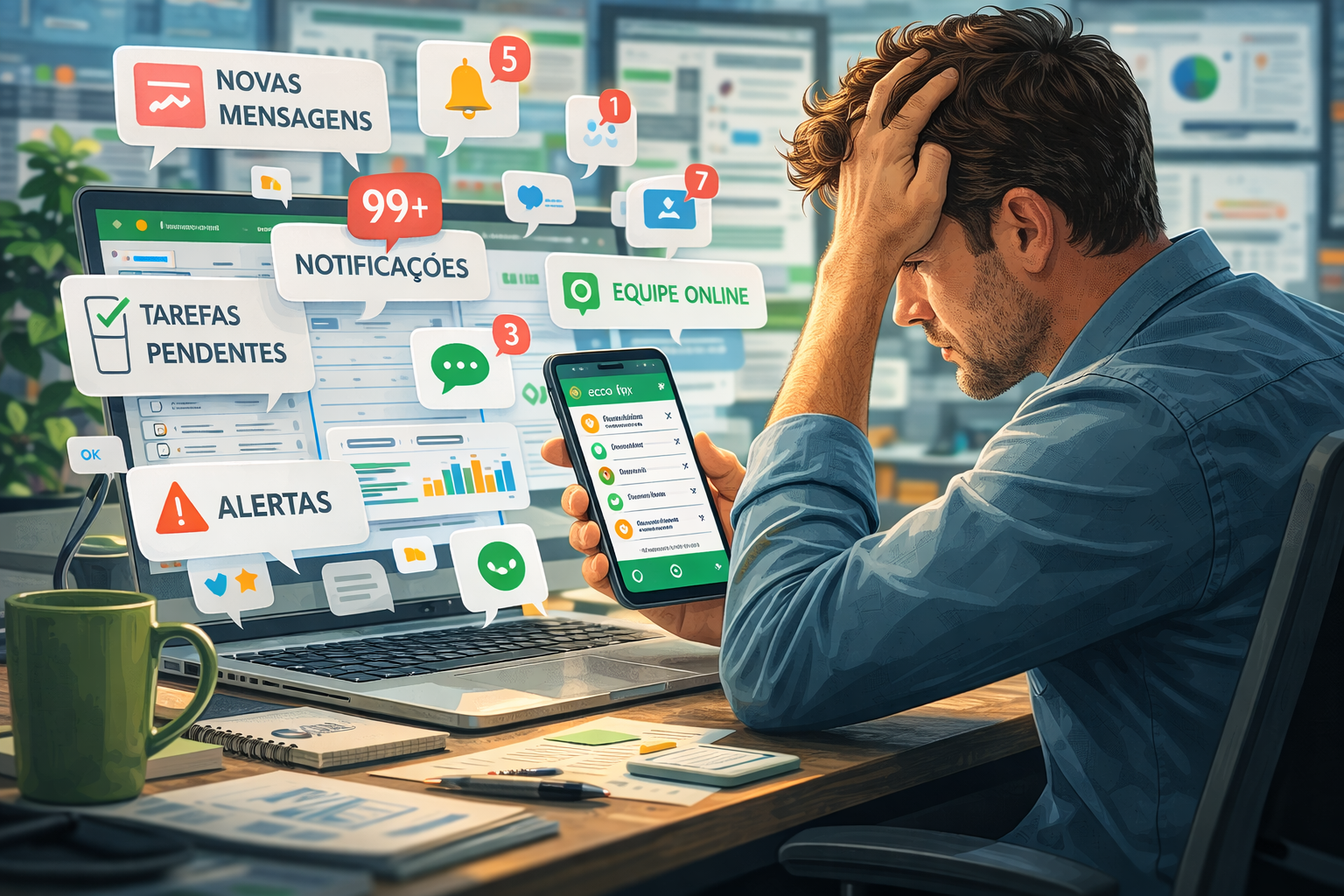 No fim, você fica sobrecarregado e sem a segurança de que o que foi planejado está sendo executado no local correto.